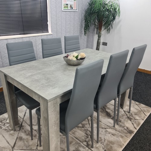 Grey dining table - and, 6