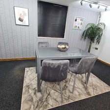 Grey Dining Table and 4 Grey