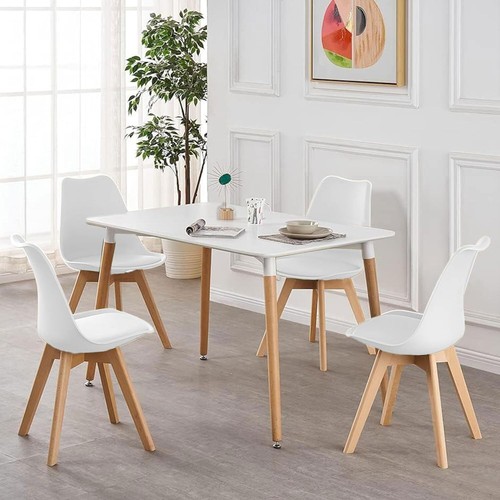 Wooden dining table - table, chairs