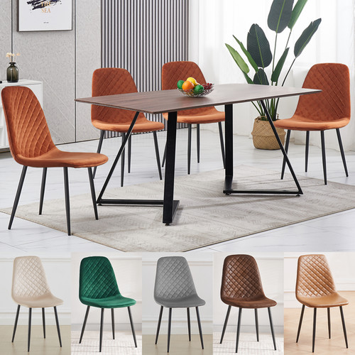 Wooden dining table and - and, velvet