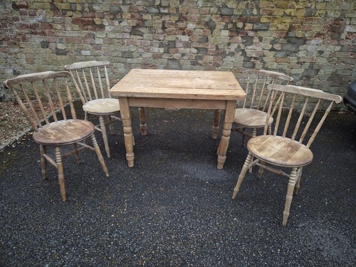 Victorian pine table and - pine,